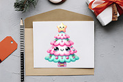 Kawaii Pink Mint Christmas Clipart, an Illustration by RobertsArt (Thumbnail 4 of 7)