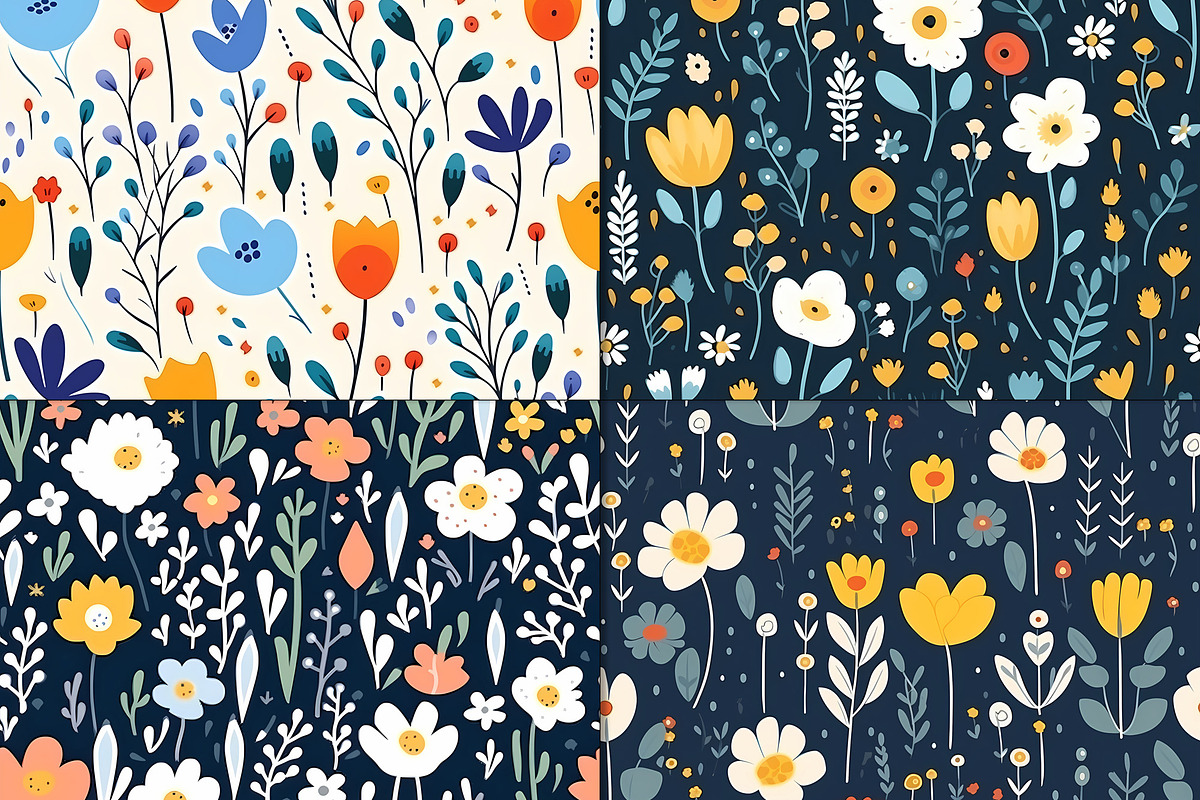 20 Seamless Floral Garden Patterns, a Pattern Graphic by Nordic Design (Photo 7 of 9)
