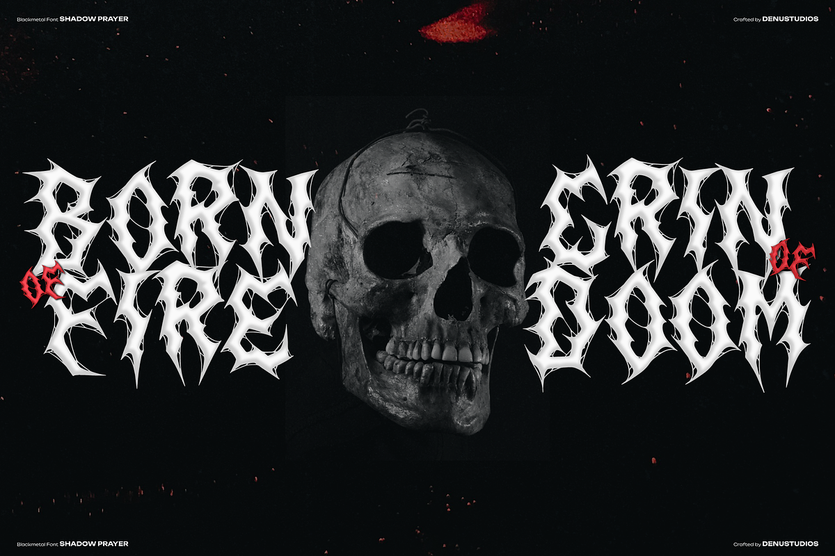 Shadow Prayer | Black Metal Font, a Blackletter Font by Denustudios (Photo 3 of 12)