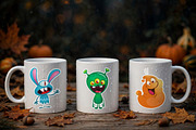 Fruity Frights - 6 Cute Monsters, a Decorative Illustration by D R A W K M A N (Thumbnail 4 of 8)