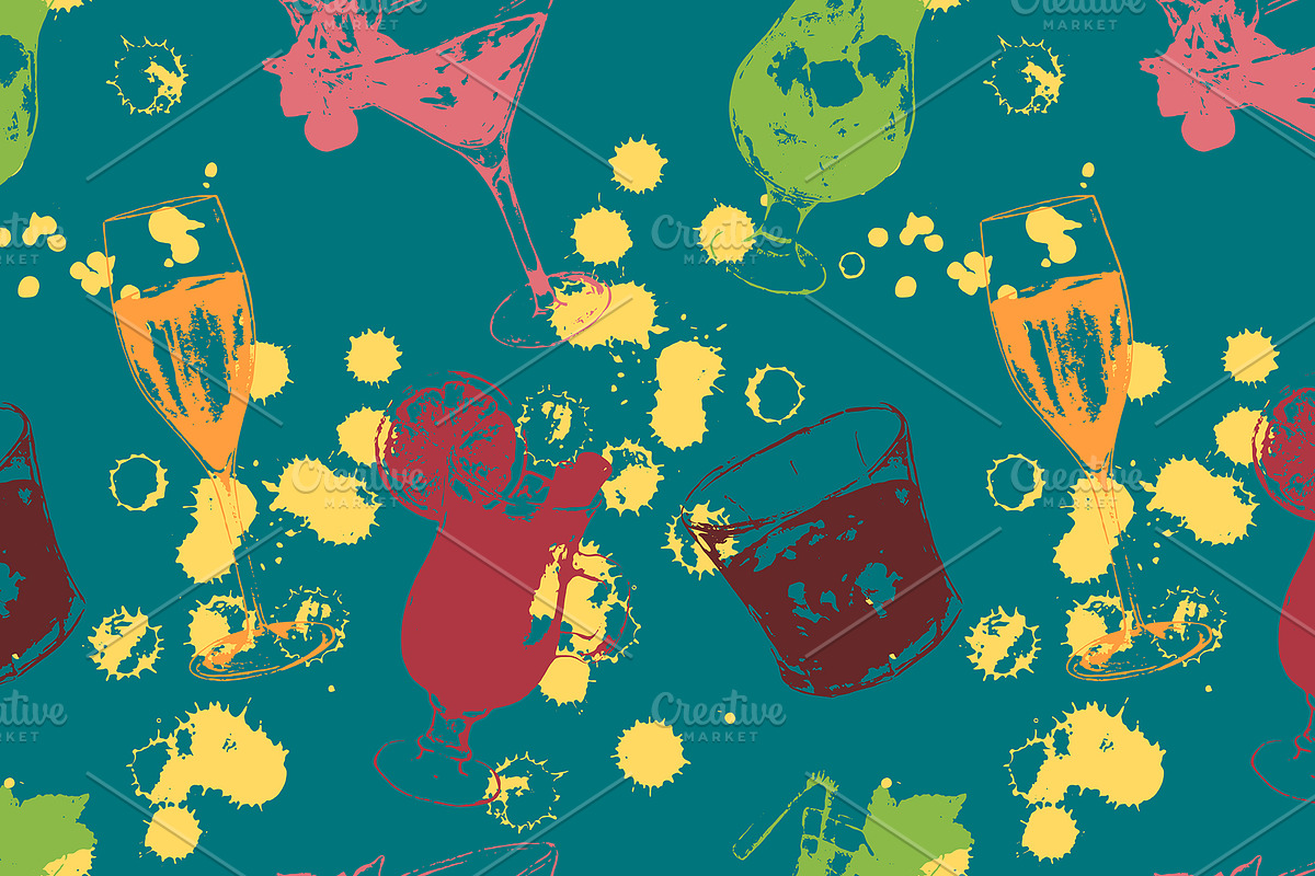 Alcohol alcohol drink pattern vector, a Pattern Graphic by Art By Silmairel (Photo 1 of 2)