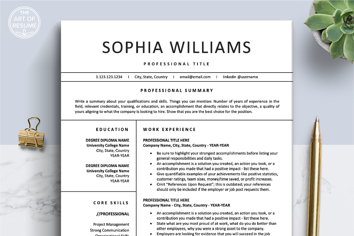 CV Resume Template | Word & Pages, a Resume Template by The Art of Resume (Photo 1 of 8)