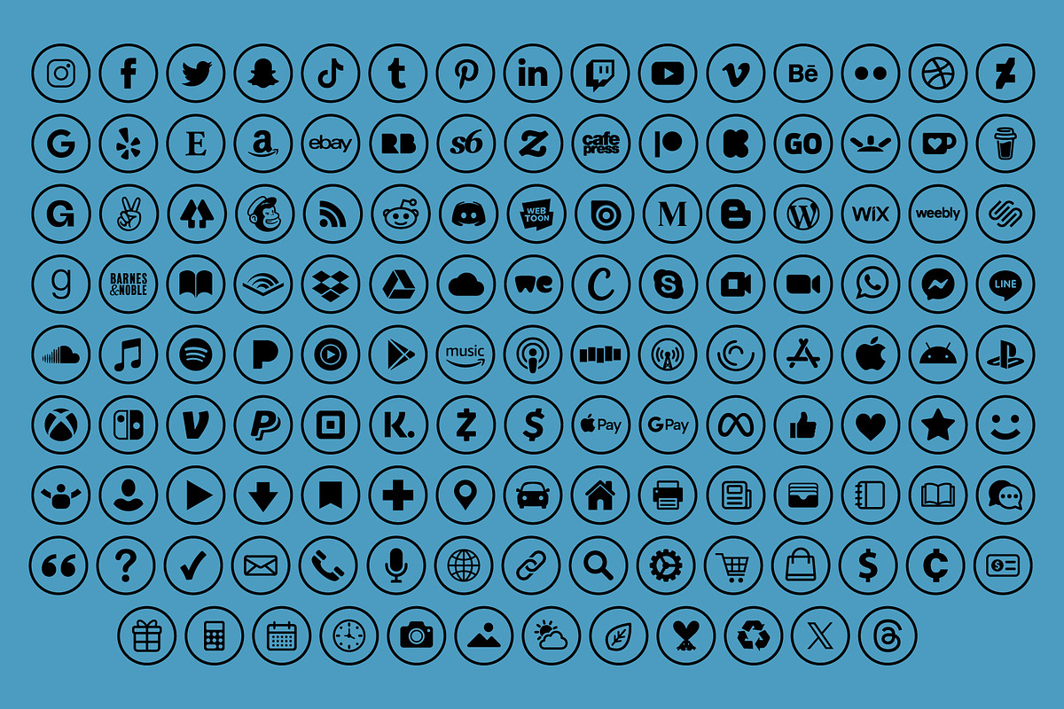 Circle Outline Social Media Icons, an Icon by Running With Foxes (Photo 7 of 8)