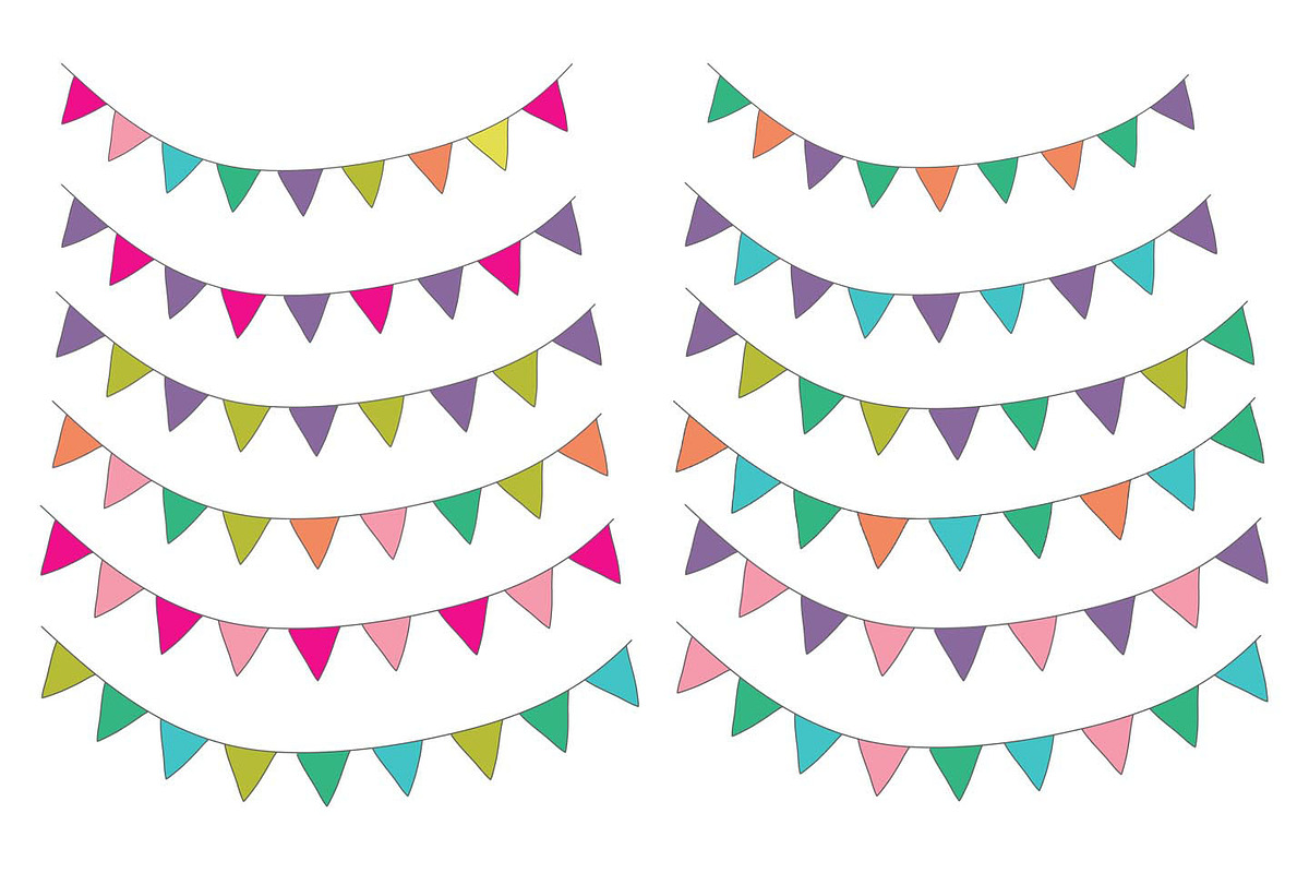 Colorful Bunting Clip Art, an Illustration by Hello Muse Design (Photo 4 of 5)