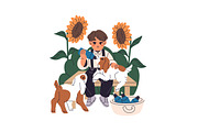 Happy, cute children farmers set, a Person Illustration by PaperTrident (Thumbnail 7 of 9)
