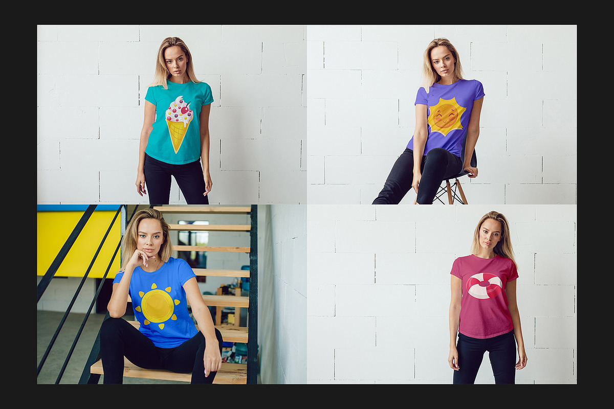 T-Shirt Mock-Up Set, a Shirt Mockup by Freeman Studio (Photo 6 of 15)