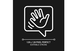 Saying hello pixel perfect white, an Icon by IMG Visuals