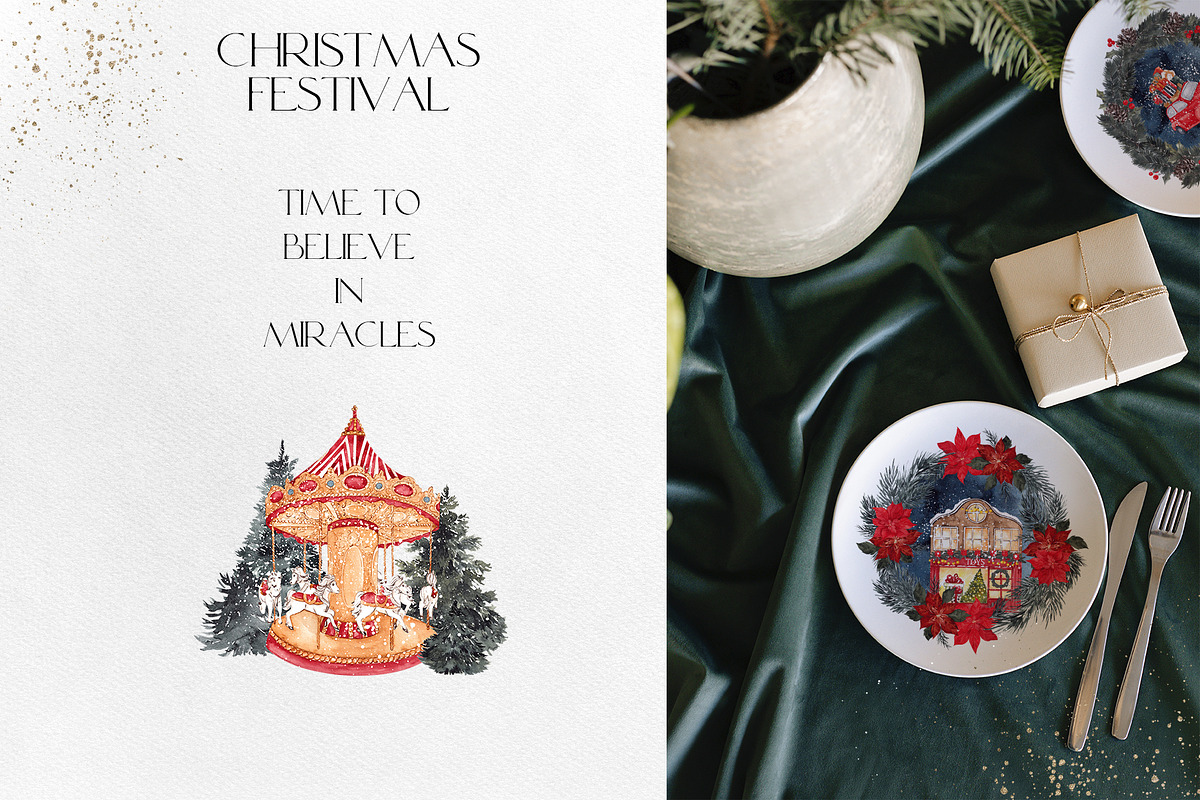 Watercolor Christmas Festival., an Object Illustration by ma_i_vi (Photo 12 of 14)