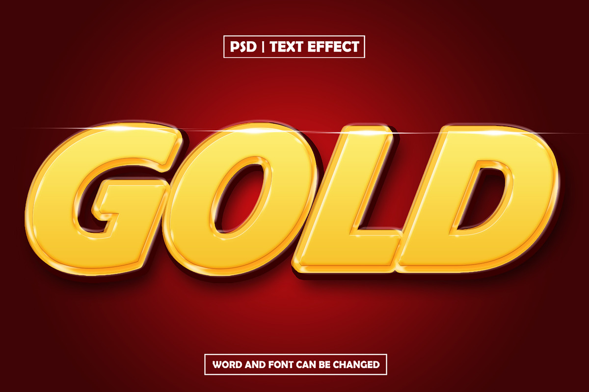 Premium gold metallic text effect, a Layer Style Add-On by AP Market (Photo 1 of 2)