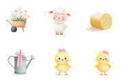 Watecolor Cute fram clipart, an Illustration by CreationArt (Thumbnail 5 of 6)