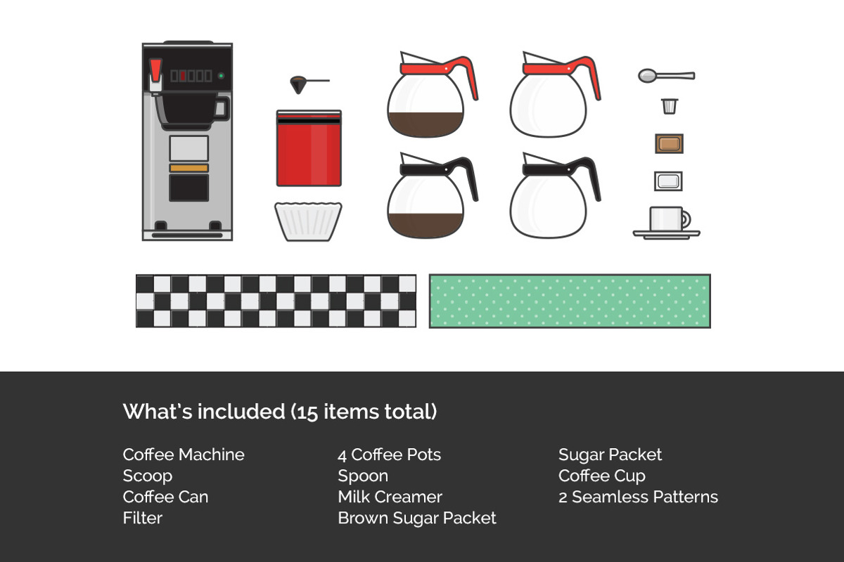 Retro Diner Coffee Elements, an Object Graphic by Dustin Weeres (Photo 4 of 4)