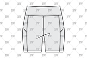 Biker Shorts Fashion Flat, a Bottom Mockup by haydenwentworth (Thumbnail 3 of 3)