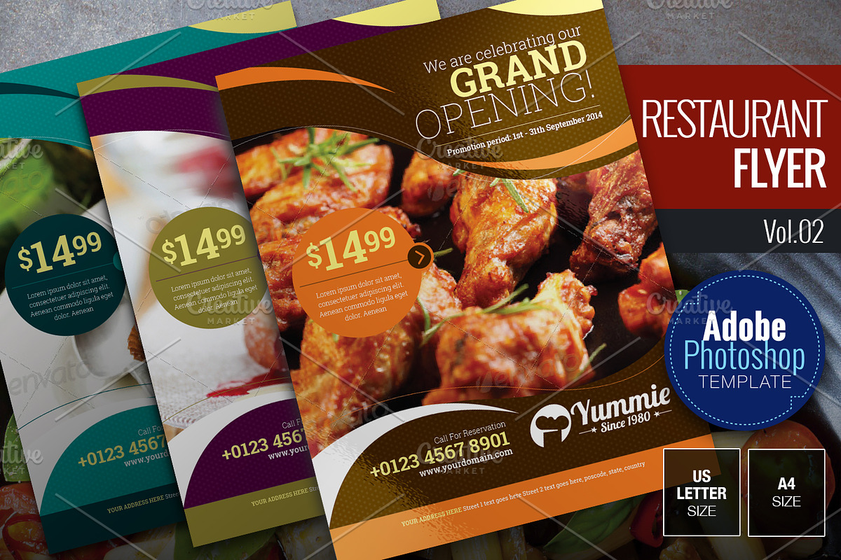 Restaurant Flyer Bundle, a Flyer Template by KitCreativeStudio2 (Photo 3 of 5)