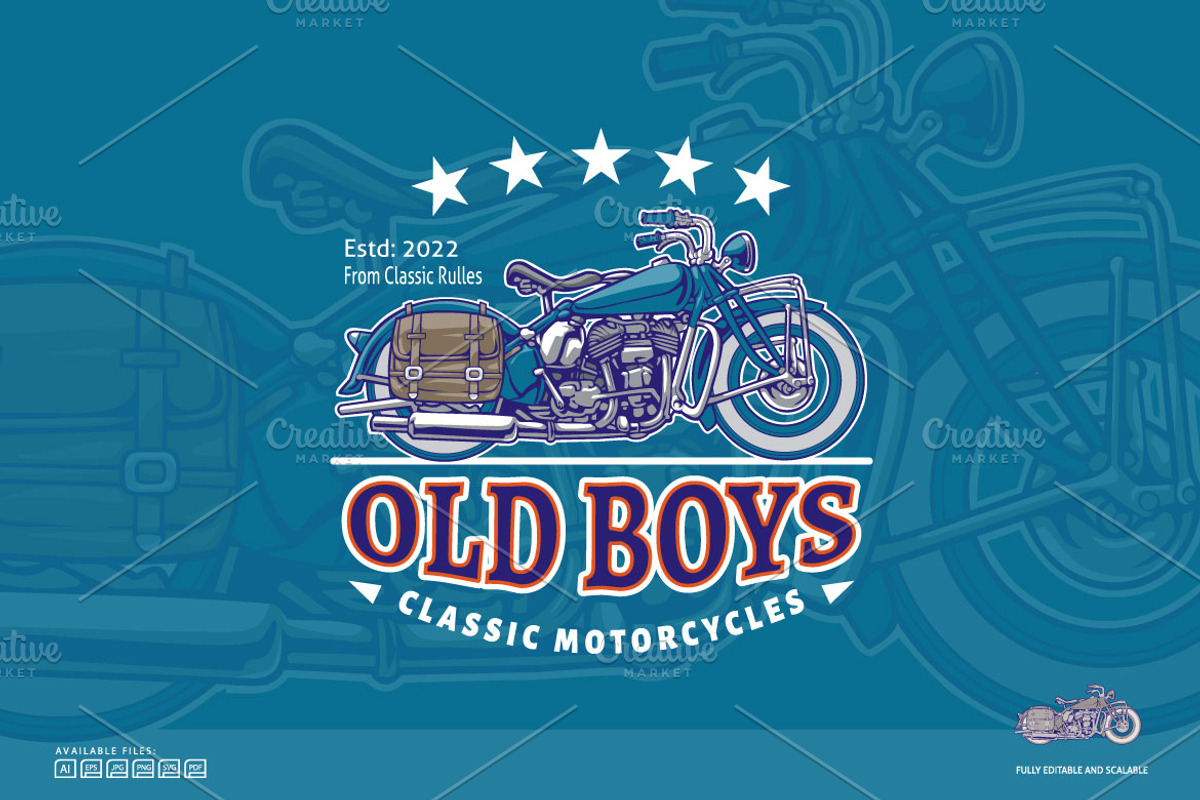 Vintage Motorcycle Logo, a Branding & Logo Template by Kongstones_std (Photo 3 of 6)