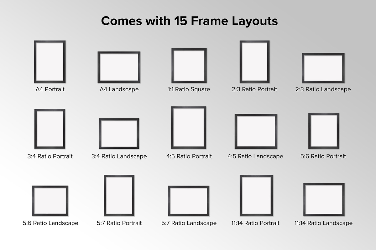 Frame Mockup Set for Many Ratios, a Product Mockup by MelissaBMockups (Photo 4 of 6)