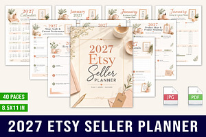 The 2027 Etsy Seller Planner, a Stationery Template by Designmela01