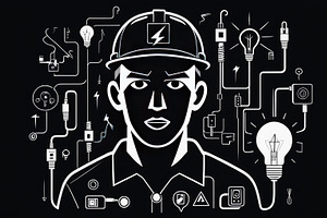 Electrician Illustration with Electr, a Business Photo by Perpis
