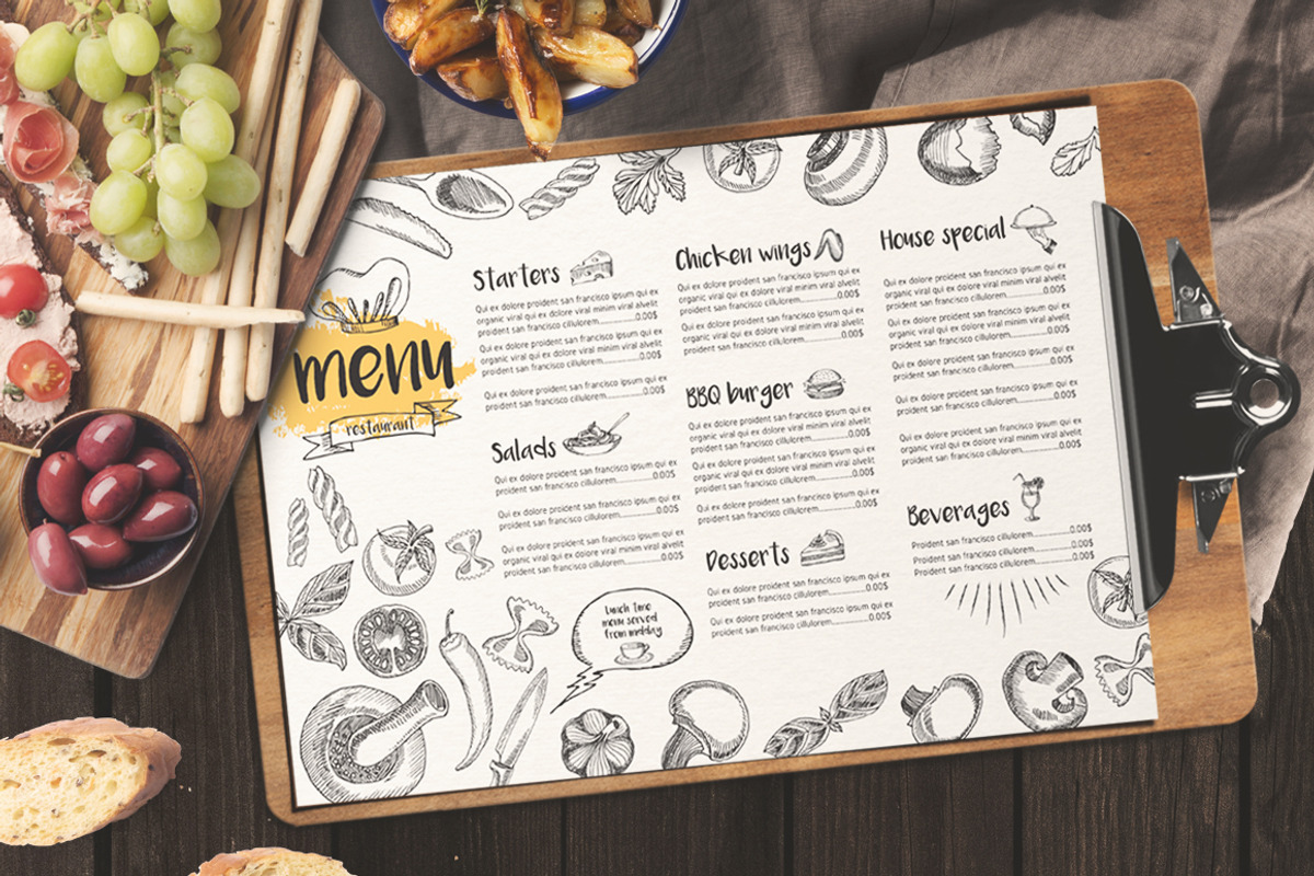 FREE! Trifold + Menu Template Cafe, a Brochure Template by BarcelonaShop (Photo 1 of 3)