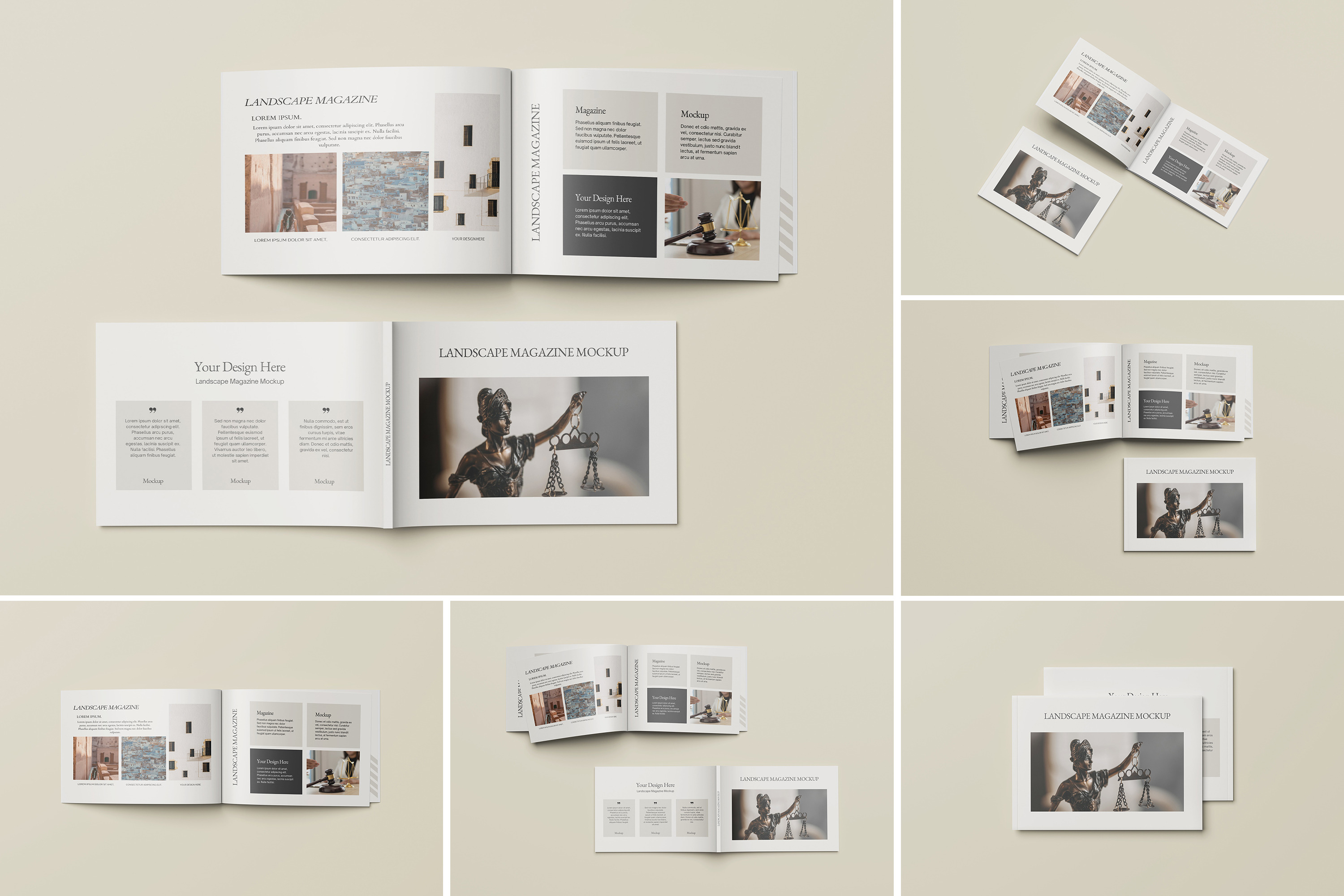 A4 Landscape Magazine Mockup, a Books & Magazine Mockup by AKMAL STUDIO