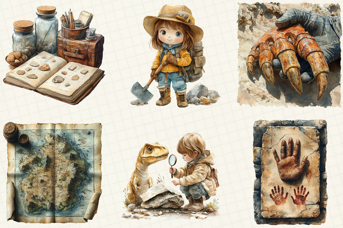 Fossil Explorers Clipart, an Illustration by OK Design (Photo 2 of 5)
