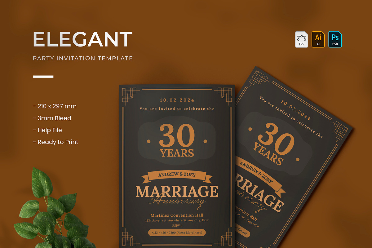 Elegant - Party Invitation, a Design Template by VUNIRA (Photo 1 of 2)