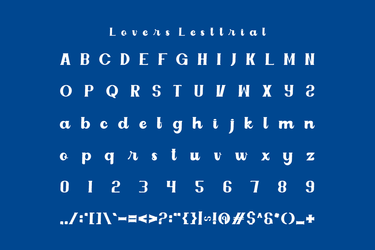 Lovers Lesttrial - Handwritten Font, a Handwritten Font by Iqsiart Studio (Photo 5 of 7)