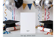 Colorful Graduation 5x7 Card Mockup, a Product Mockup by MockupWizard (Thumbnail 2 of 4)