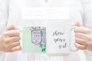 11oz and 15oz Comparision Mug Mockup