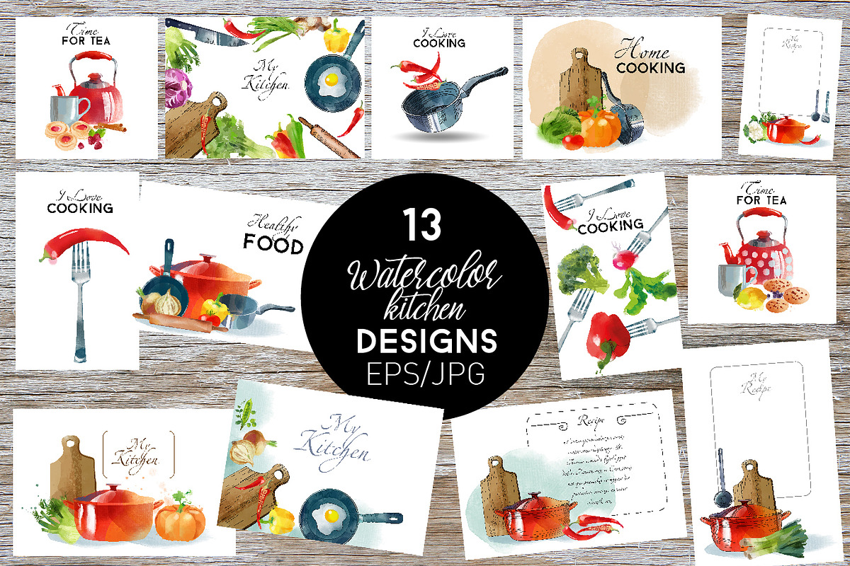 Watercolor kitchen, a Food Illustration by Tatiana Davidova (Photo 4 of 5)