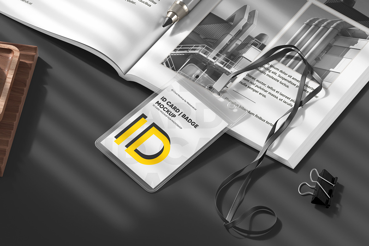 Vertical Name Tag Badge Mockup, a Merchandise Mockup by WebAndCat (Photo 12 of 12)