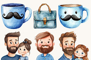 Cute Father's Day Clipart Bundle, a Person Illustration by SparkyDesignsUS (Thumbnail 3 of 9)