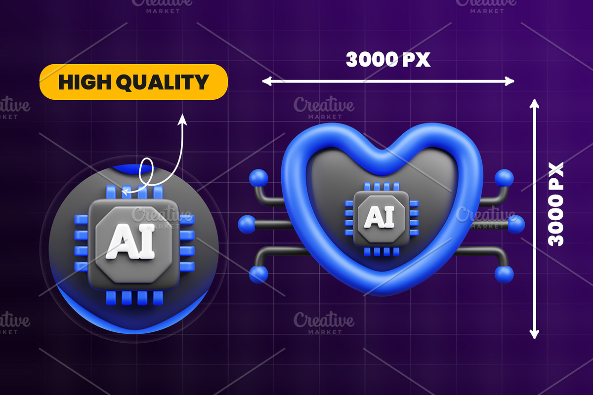Artificial intelligence 3d Icon Pack, an Object 3D Model by Ui Stock (Photo 5 of 6)
