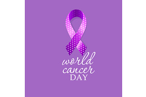 violet cancer ribbon or badge icon, an Object Illustration by Nenahliadava Design