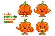 Pumpkin Mascot Vector Pack, an Illustration by MEDZ (Thumbnail 5 of 5)