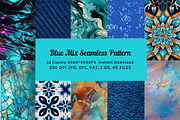13 blue mix seamless pattern, a Pattern Graphic by ARTOZEN DIGITAL (Thumbnail 1 of 14)