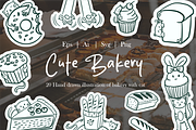 Hand Drawn Cute Bakery, a Food Illustration by HunEyy (Thumbnail 1 of 7)