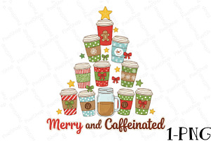 Retro To Be Jolly & Caffeinated Png, an Illustration by DreamPrint404
