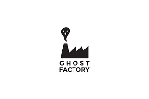 factory ghost silhouette logo vector, a Branding & Logo Template by devastd