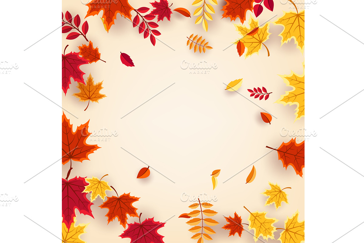 Autumn flying and falling leaves, an Illustration by 32pixels