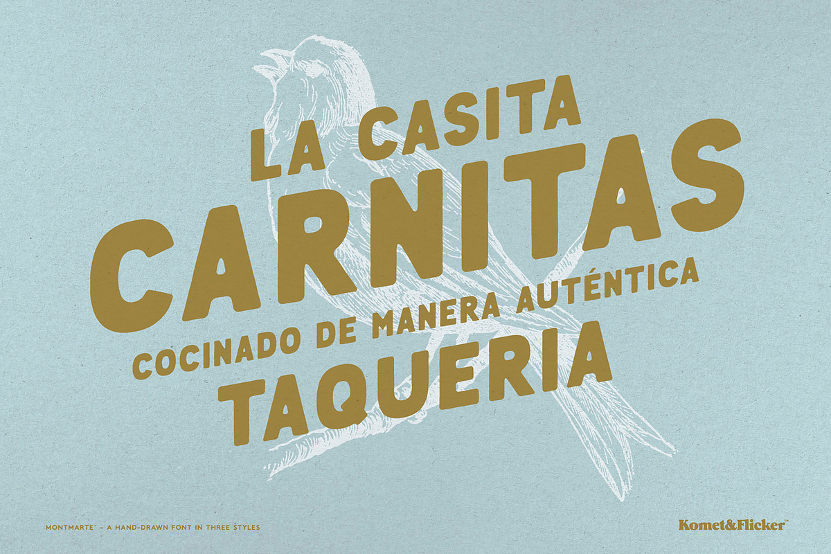 Montmartre - A Hand-drawn Font, a Sans Serif Font by Komet & Flicker (Photo 13 of 16)