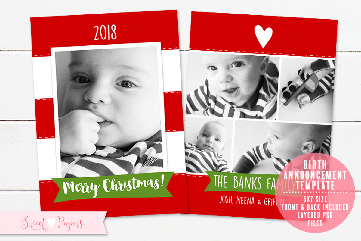 Holiday Photo Card Template, a Card Template by Sweet Papers