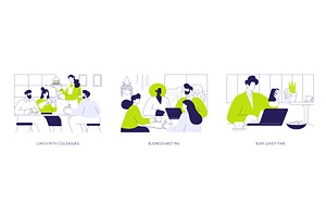 Business lunch isolated cartoon, a Person Illustration by Visual Generation