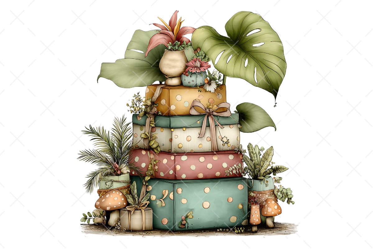 Tropical Lush Green Birthday Clipart, an Illustration by Craft Nest (Photo 12 of 12)