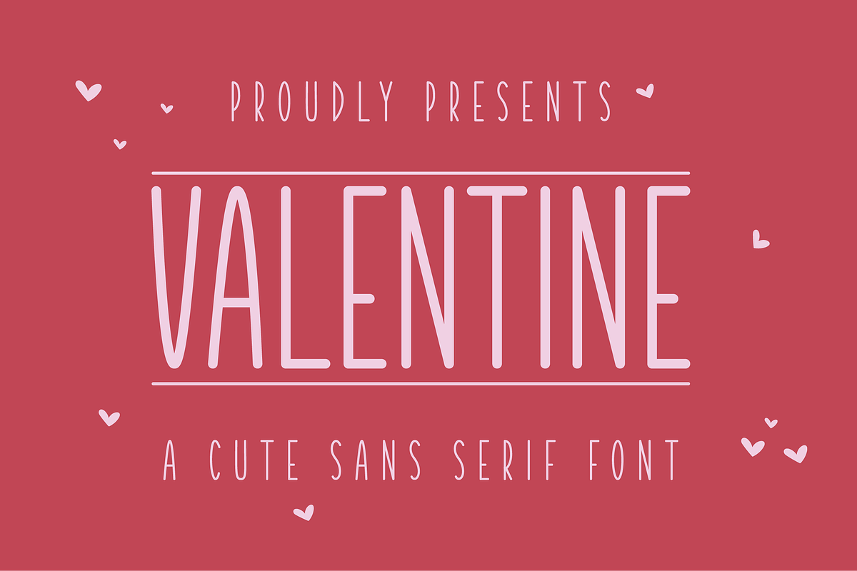 Valentine, a Sans Serif Font by Mini_World (Photo 1 of 6)