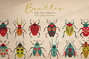 Folk art insects. Beetles collection, a Decorative Illustration by Neliakott ♥ (Thumbnail 1 of 10)