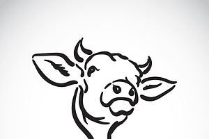 Vector of a cow logo. Animal., an Outline Icon by yod67