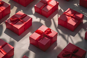 86 Gift boxes with ribbons and bows, a Holiday Photo by Handmadefont (Thumbnail 82 of 90)