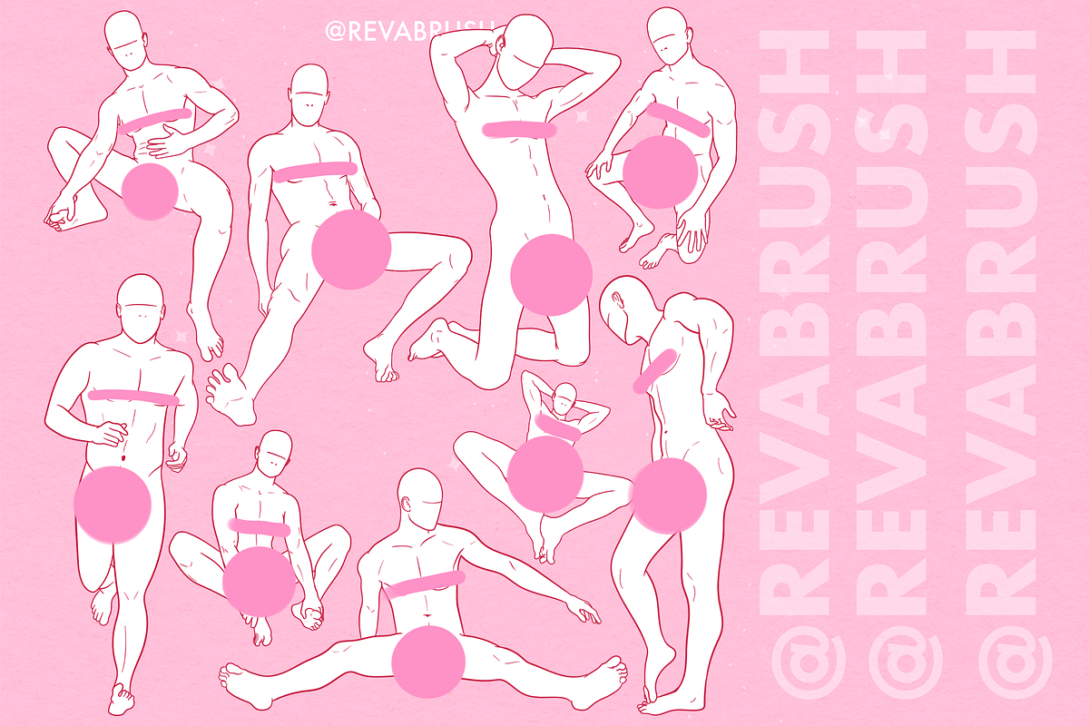 Procreate Male Mature Pose brushes, a Brush Add-On by Revabrush (Photo 4 of 6)