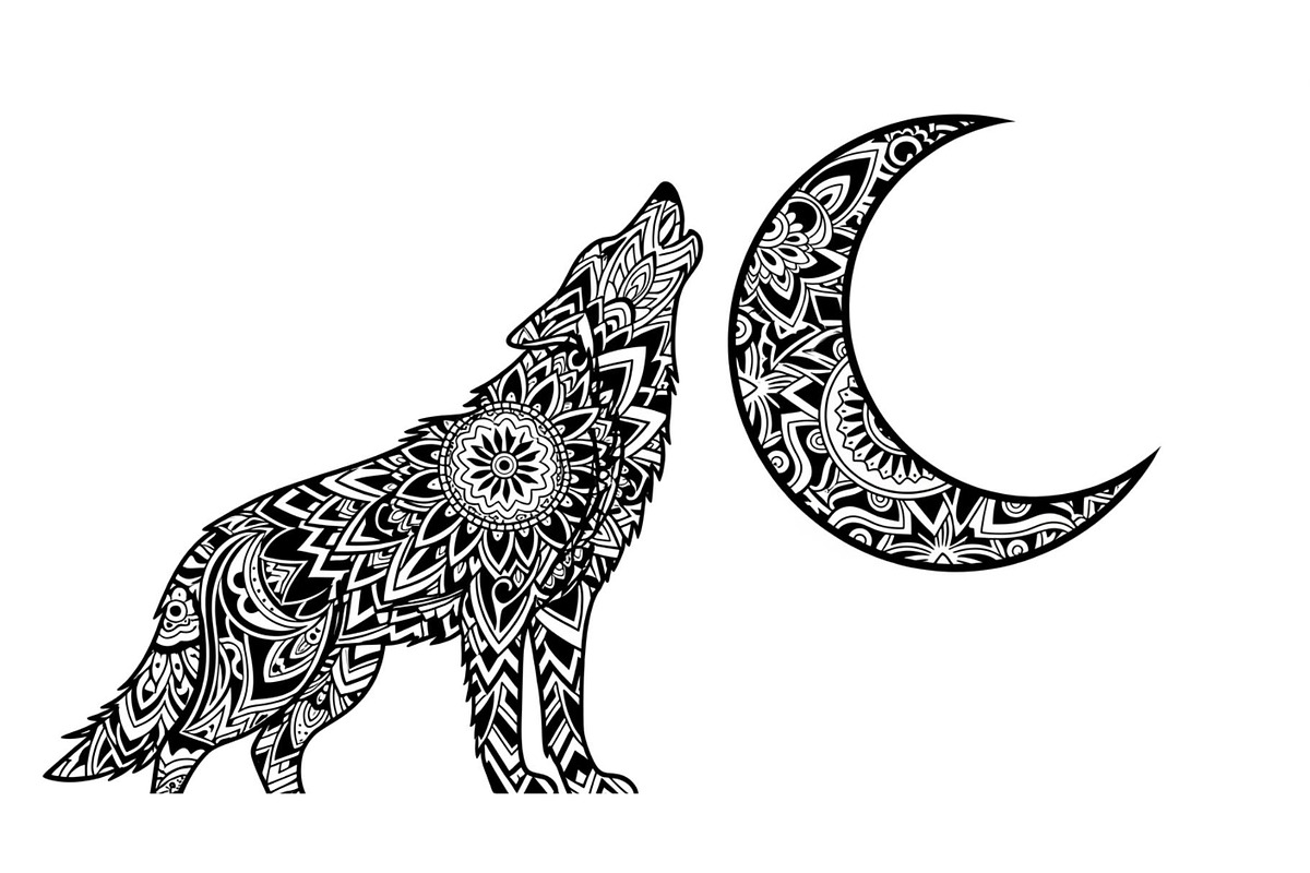 Mandala Moon Wolf SVG Bundle, an Illustration by Gaye Art (Photo 24 of 31)