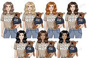 Pets Girls Clipart, a Person Illustration by GlamArtZhanna (Thumbnail 2 of 7)